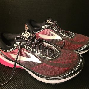 Brooks Running Shoes Ghost 10 Womens Size 12 Med (B) 1202461B067 Black/pink